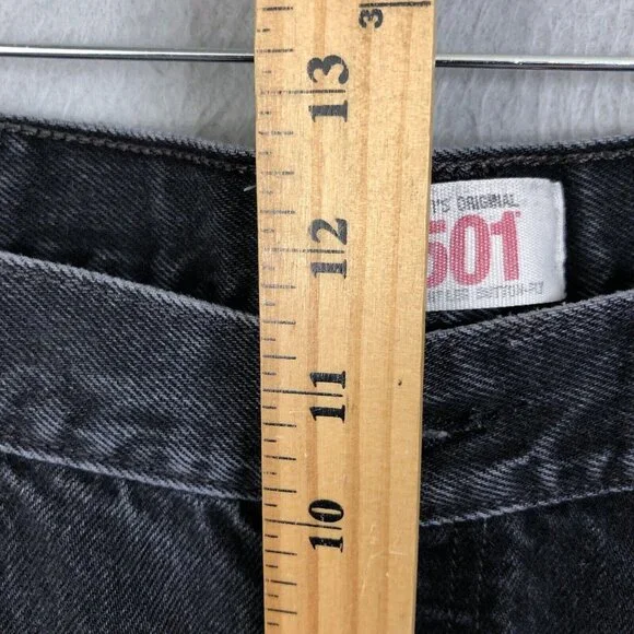 VTG Levis 501 Jeans Mens 38x32 Black FadedButton Fly Straight Leg Y2K Mexico